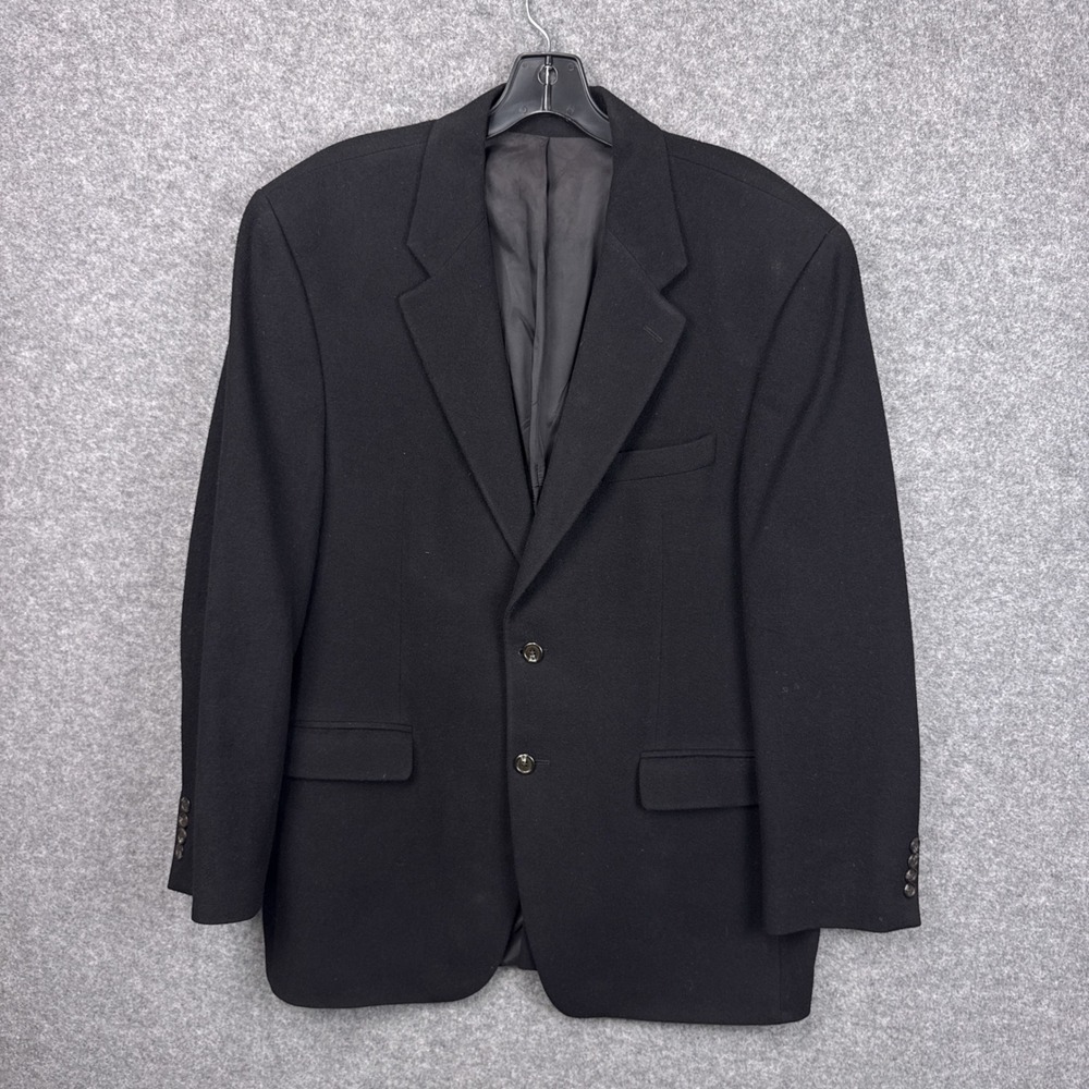 Lauren Ralph Lauren Mens 42L Black 100% Camel Hair Blazer Sport Coat Made Canada